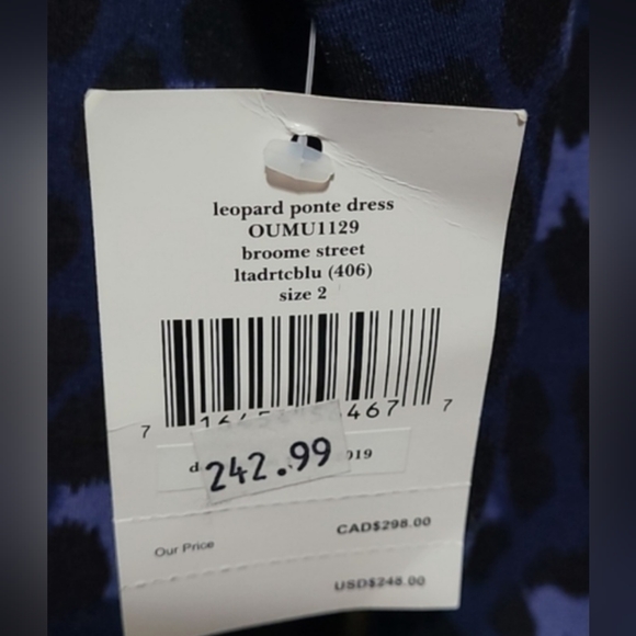 🎉 HOST PICK 🎉 NWT, Kate Spade Blue Leopard Dress size 2 - Picture 8 of 8